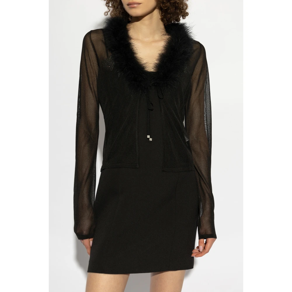 Blumarine Vest met bont Black Dames