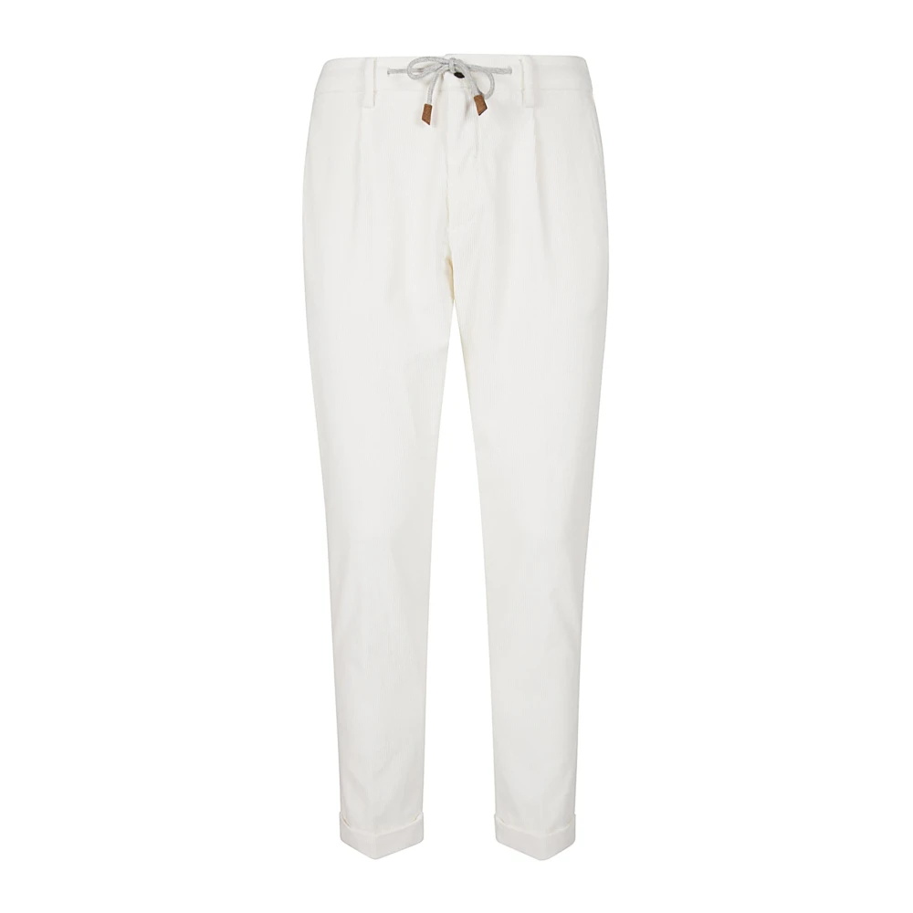 Eleventy Fluweel Katoen Modal Jogger Broek White Heren