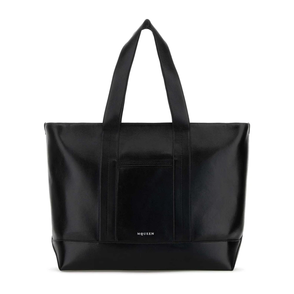 Alexander Mcqueen Men's Black Shopping Bags, One Size, Leather Shopping Bag