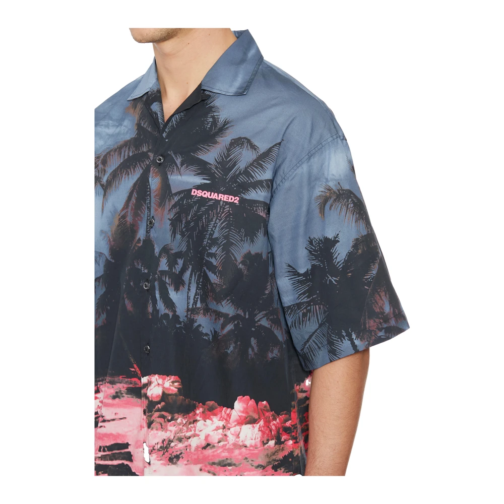 Dsquared2 Bedrukt Bowling Shirt Multicolor Heren