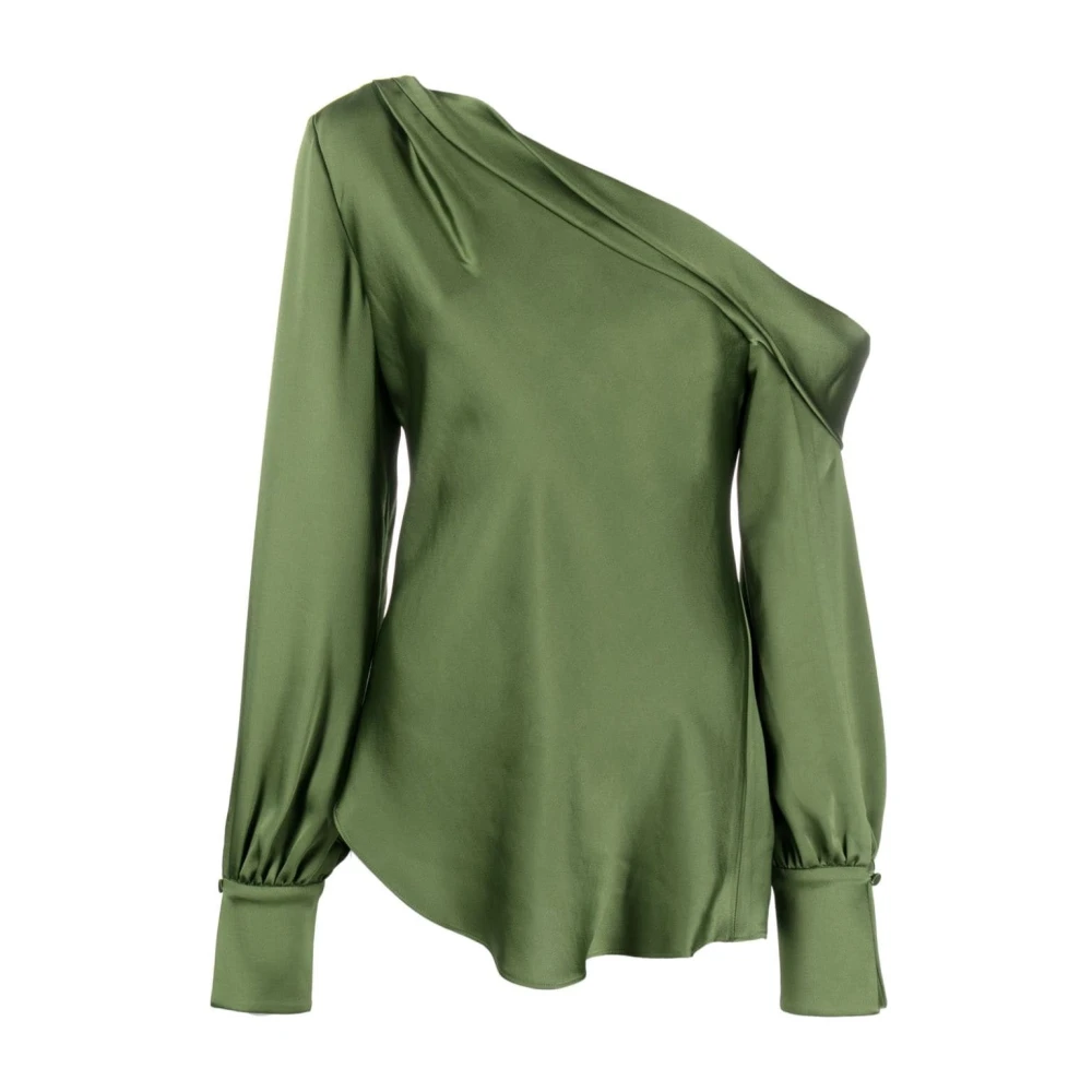 Simkhai Elegante Groene One Shoulder Blouse Green Dames