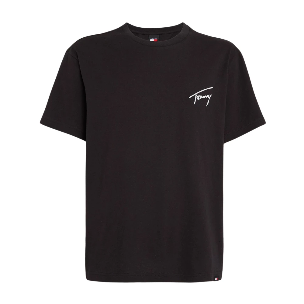 Tommy Jeans Handtekening T-shirt Zwart Black Heren