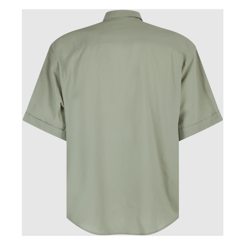 Ami Paris Boxy Fit Merino Wol T-shirt Green Heren