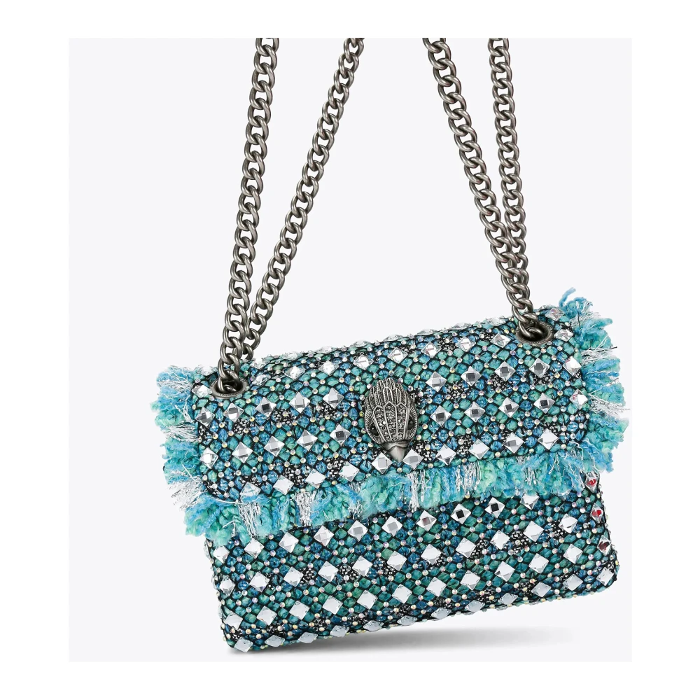 Kurt Geiger Heldere Blauwe Tweed Kensington Crossbody Tas Blue Dames