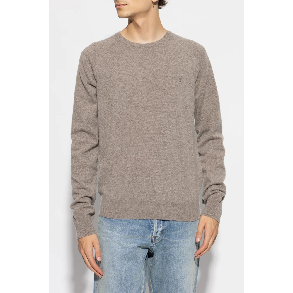 Saint Laurent Kasjmier trui Beige Heren