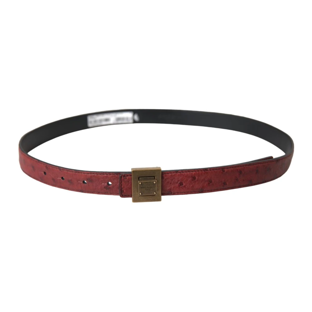 Dolce & Gabbana Metalen Gesp Leren Riem Brown Dames