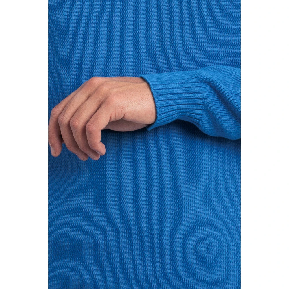 RRD Glad Katoenen Gebreide Trui Blue Heren
