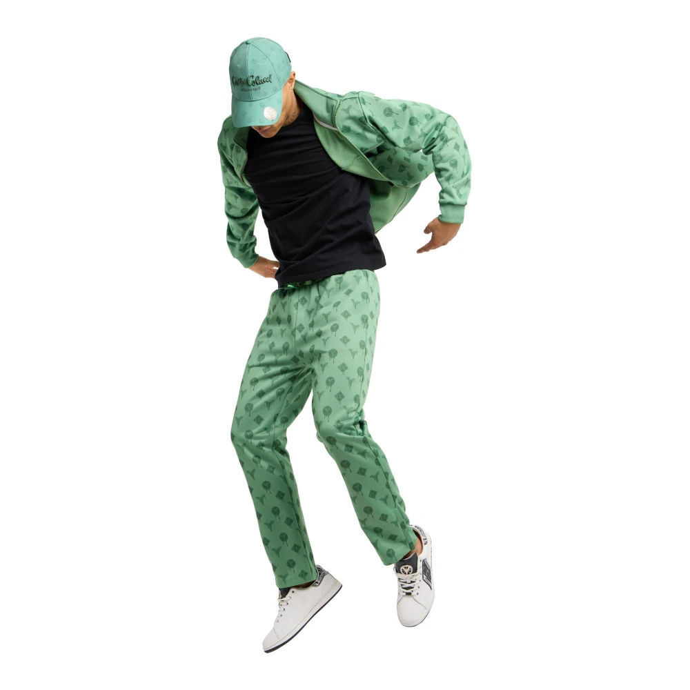 carlo colucci Veelzijdig Tracksuit Set met Uniek Badge Green Heren