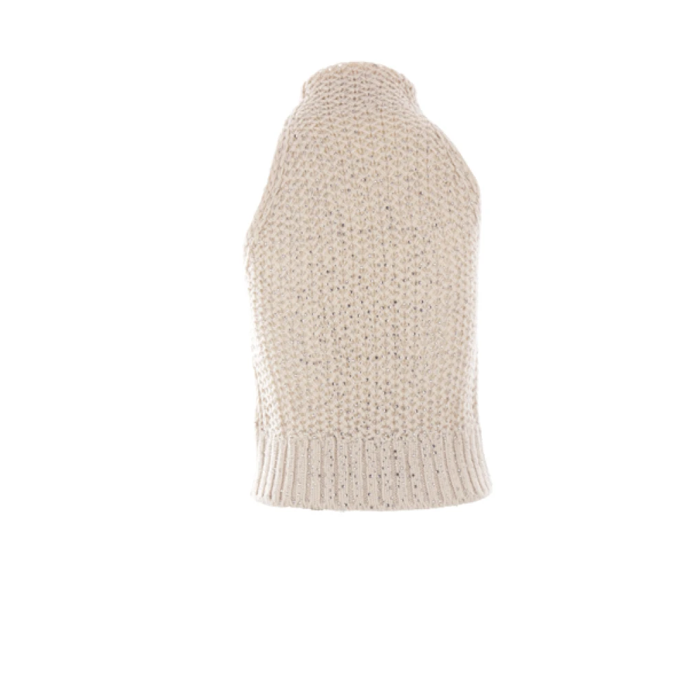 Ermanno Scervino Kristalversierde Naakte Wollen Trui White Dames