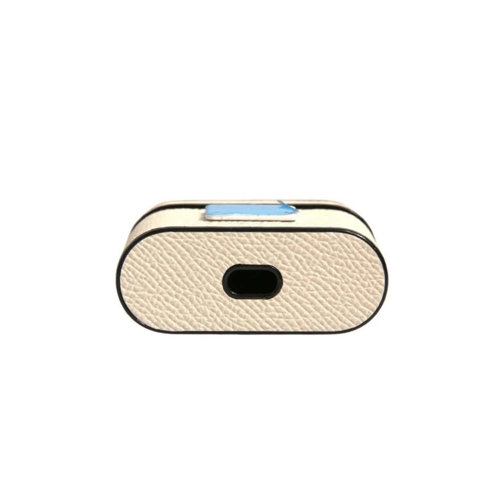 Dolce & Gabbana Wit Leren Logo AirPods Hoesje White Heren