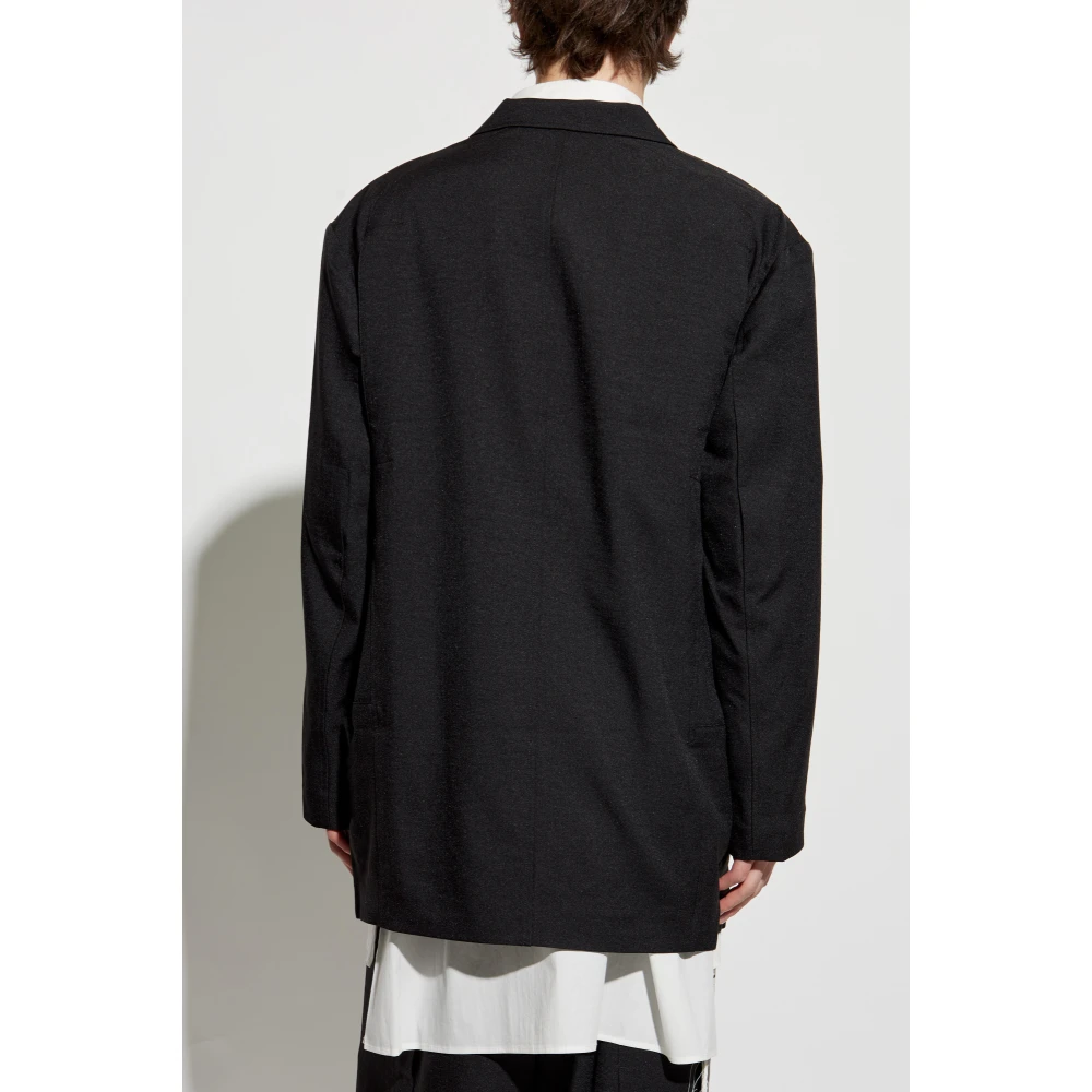 Y-3 Blazer met franje Black Heren