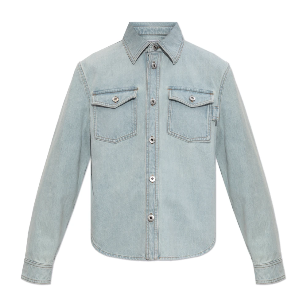 Bottega Veneta Lichtblauwe Denim Jack Blue Dames