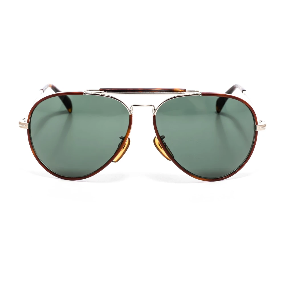 Eyewear By David Beckham Men's Brown Sunglasses, One Size, Aviator Sunglasses With Acetate And Metal Frame