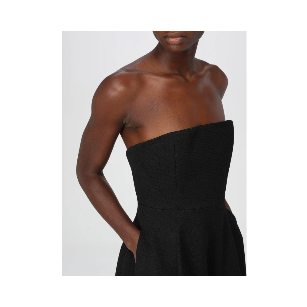 Emporio Armani Lange lurex bustier jurk Groot Black Dames