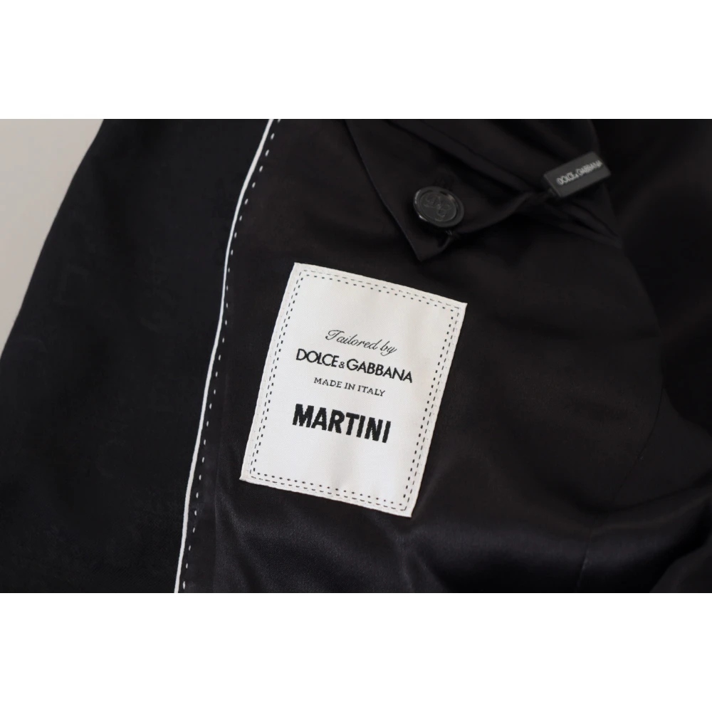 Dolce & Gabbana Zwarte Wol Formele Jas Martini Blazer Black Heren
