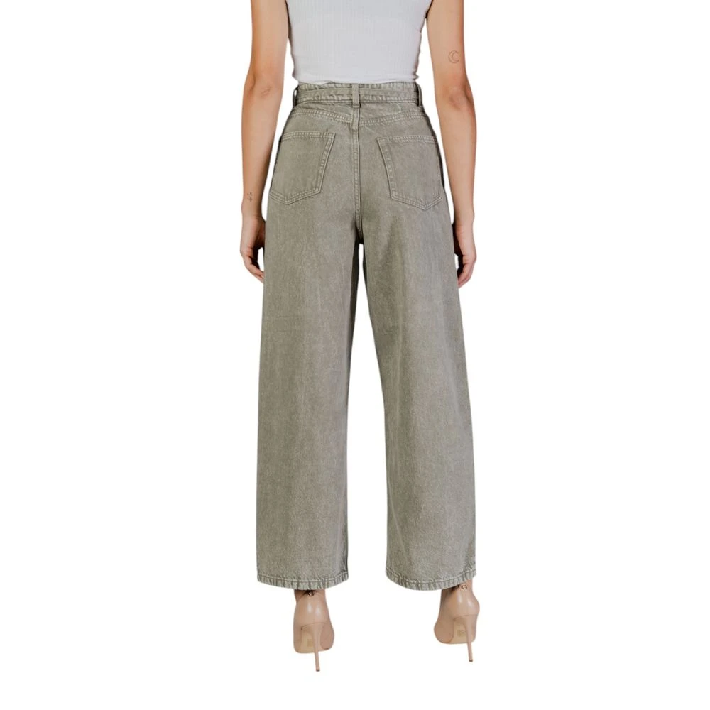Only Groene Katoenen Jeans & Broeken Collectie Green Dames