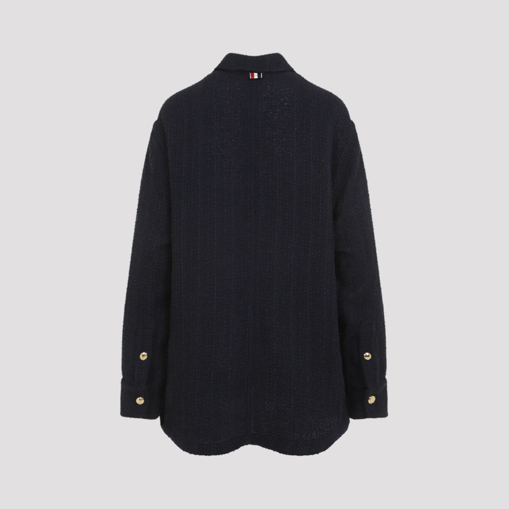 Thom Browne Blauwe Jas Elegante Stijl Blue Dames