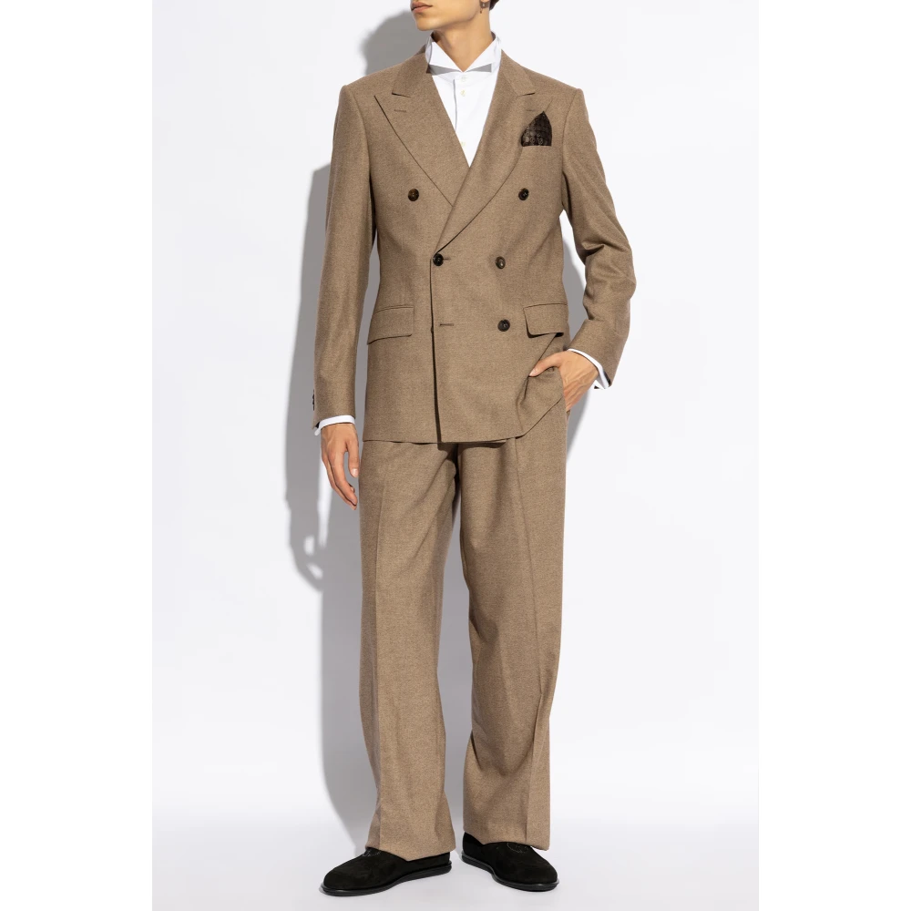 Giorgio Armani Wollen pak Brown Heren