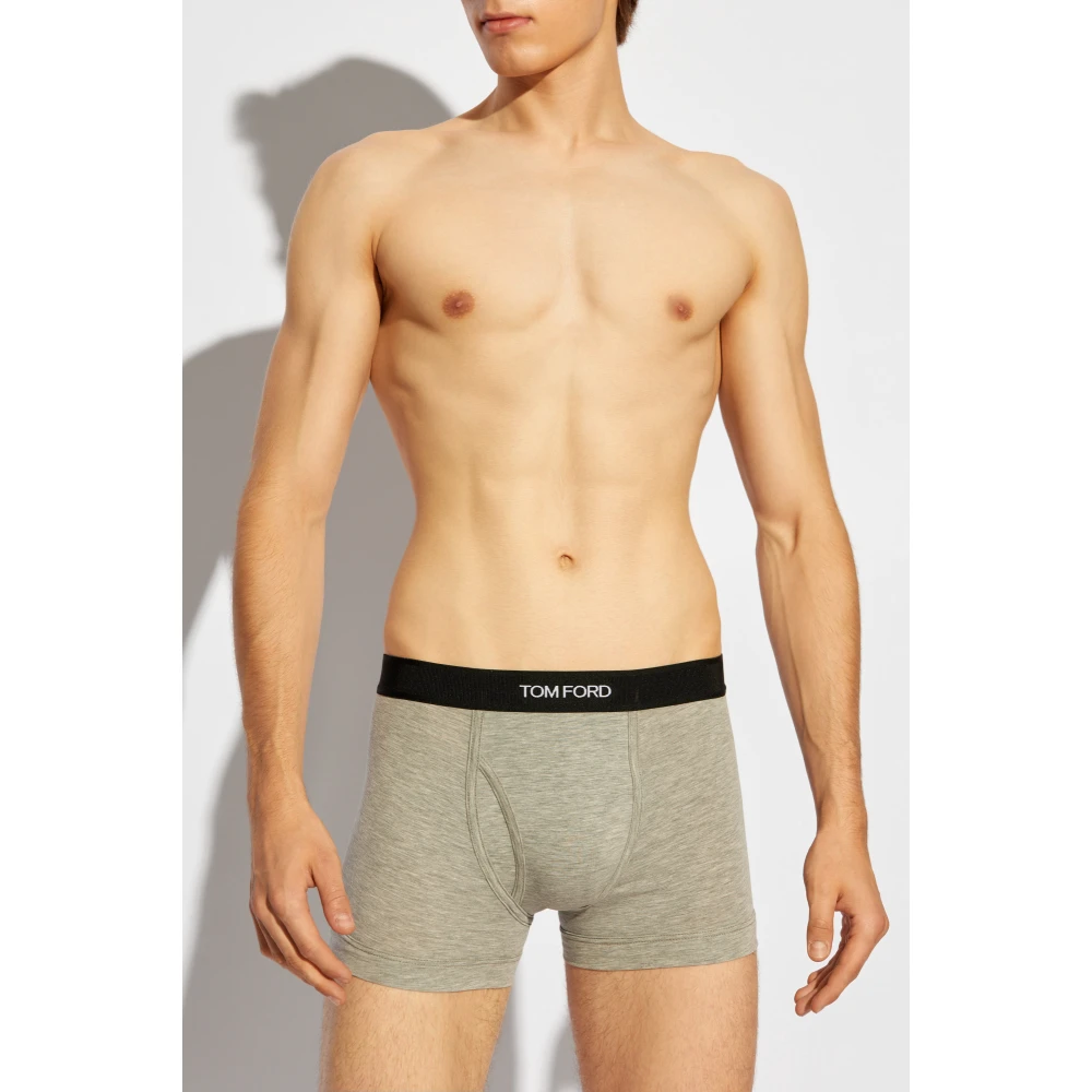 Tom Ford Twee-pack boxers met logo Gray Heren