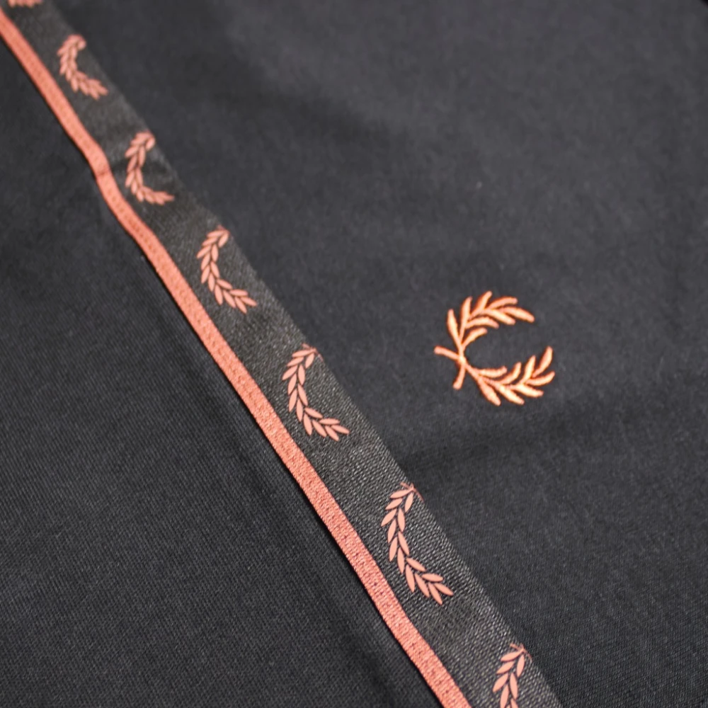 Fred Perry Taped Long Sleeve Tee Black Dames