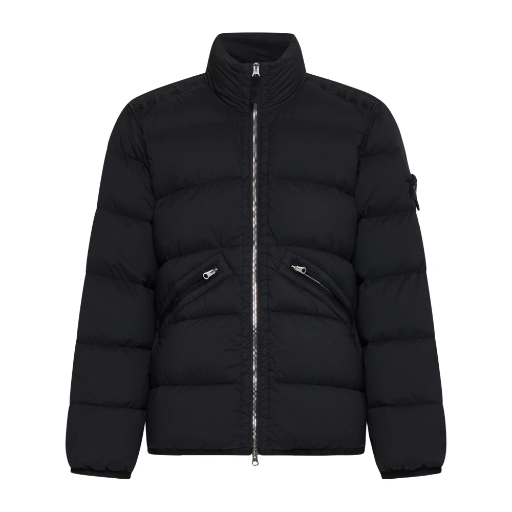 Stone Island Gewatteerde Donsjack Zwart Black Heren