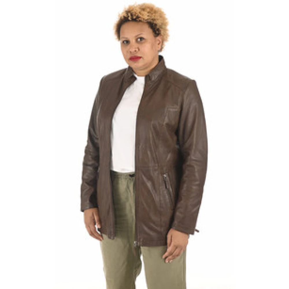 La Canadienne Bruin Leren Comfort Vest Brown Dames