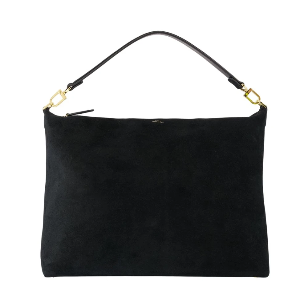 Totême Medium Bevel Suede Bag - Female - Handbags - Black - One Size - Bags