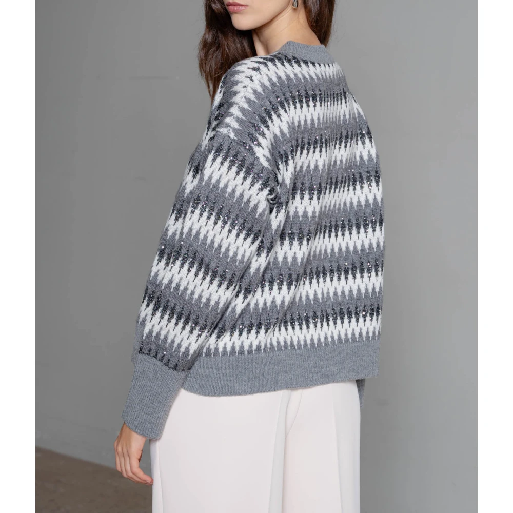 Kaos Jacquard Stijl Trui Gray Dames