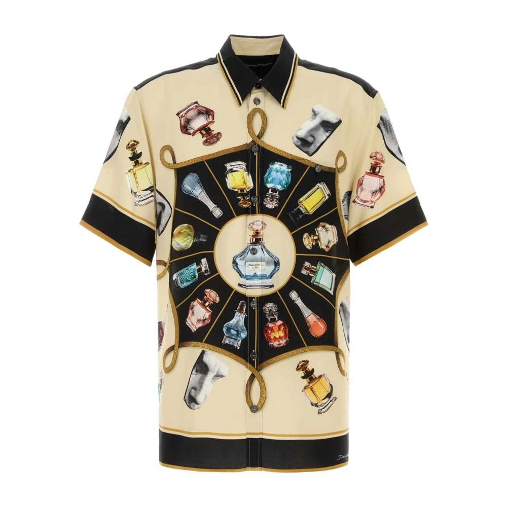 Dolce & Gabbana Zijden bedrukte overhemd Multicolor Heren