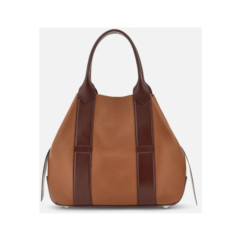 Hogan Bruine Leren Tote Tas Brown Dames