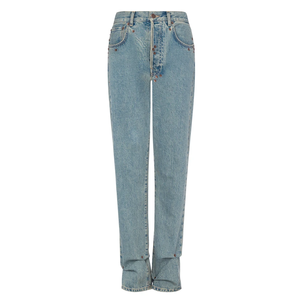 Moschino Luxe Straight-Leg Jeans Blue Dames
