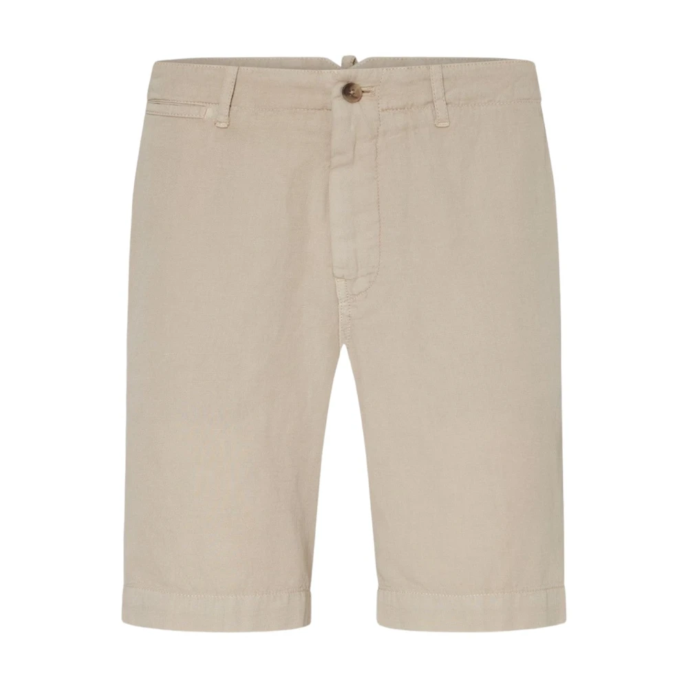 Oscar Jacobson Beige Linnen Zomer Shorts Beige Heren