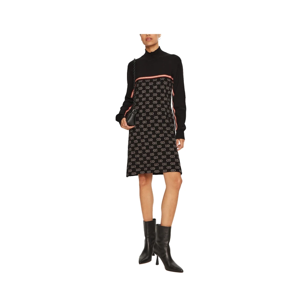 Liu Jo Zwarte Elegante Jurk met Geplooide Details Black Dames