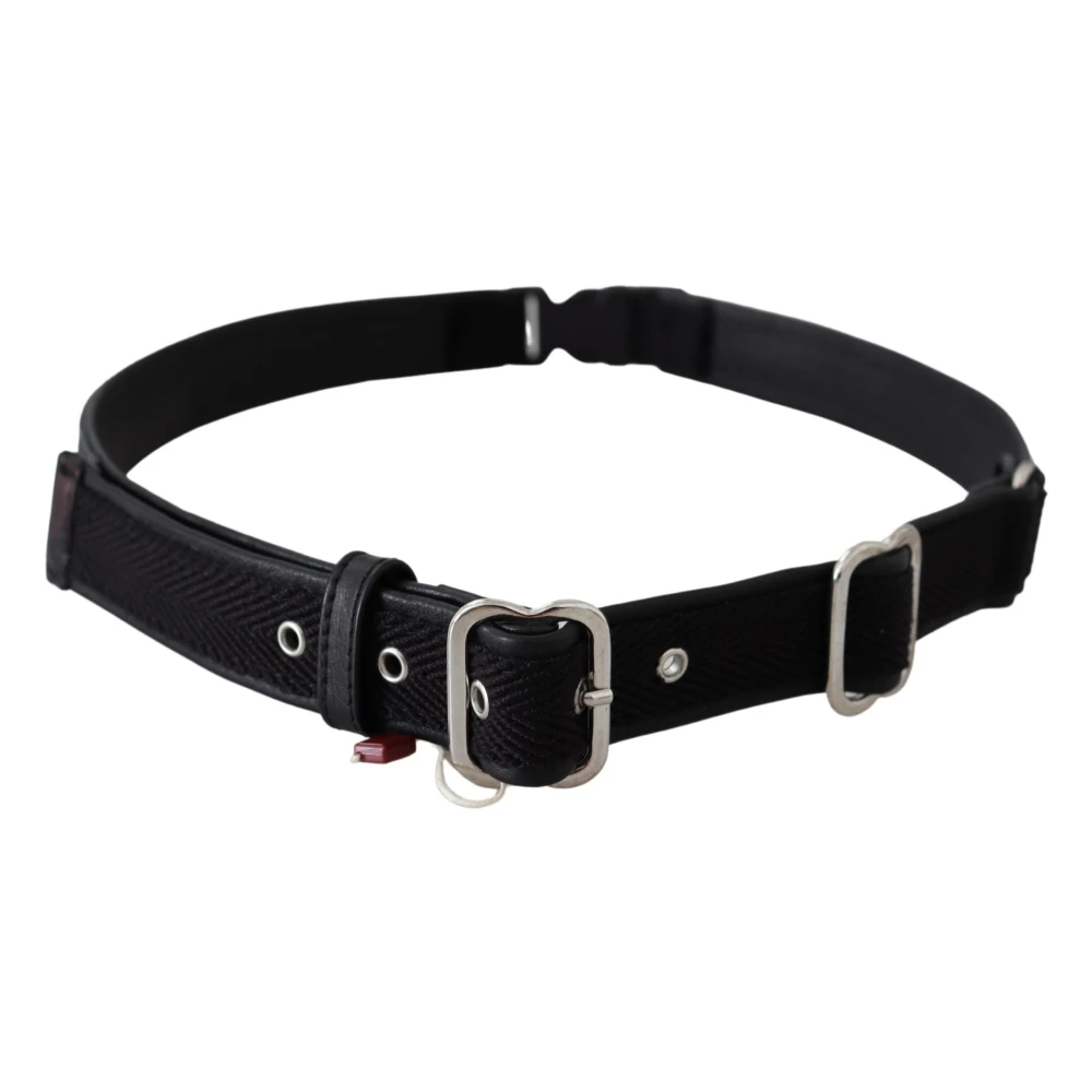 Gianfranco Ferré Zwarte leren taille riem met chromen gesp Black Dames