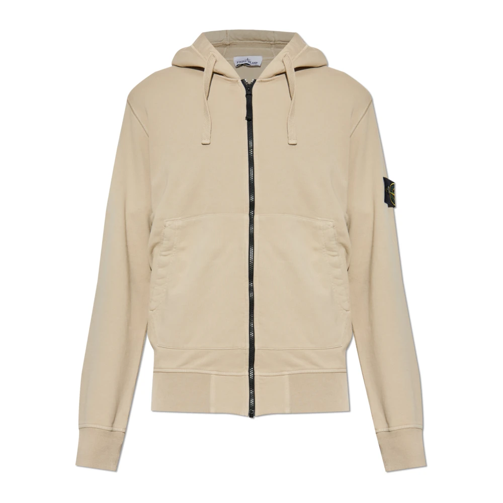 Stone Island Beige The Hoodie - Male - Zip-Throughs - S - Sweatshirts & Hoodies