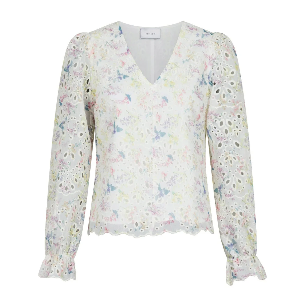 NEO NOIR Geborduurde blouse met bloemenprint Multicolor Dames