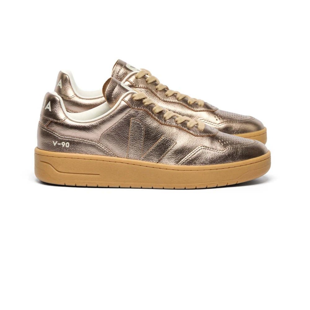 Veja Vintage Tennis Style Leren Sneaker Dames Schoenen Geel