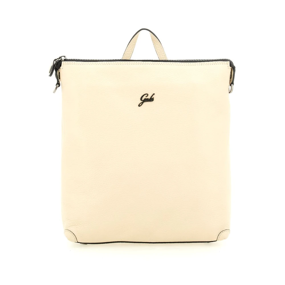 Gabs Elegante Leren Rugzak met Ritssluiting Beige Dames