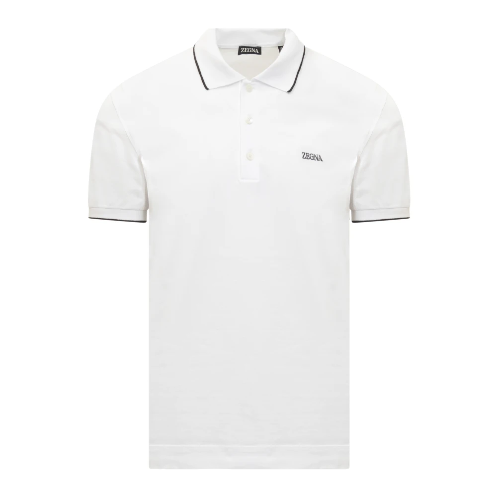Ermenegildo Zegna Geborduurd Logo Polo Shirt White Heren