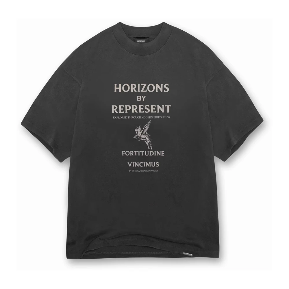 Represent Horizons Zwart Tekst-Print T-Shirt Gray Heren