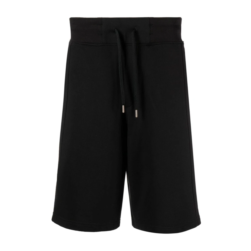 Versace Jeans Couture Zwarte Katoenen Fleece Shorts Black Heren