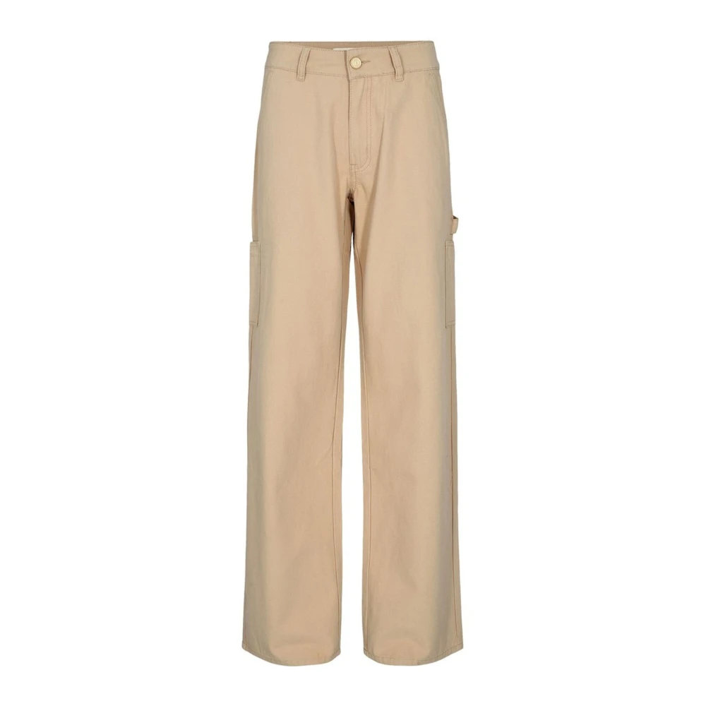 Sofie Schnoor Beige Wide Trousers, Female, Xs, Trousers With Style Snos251