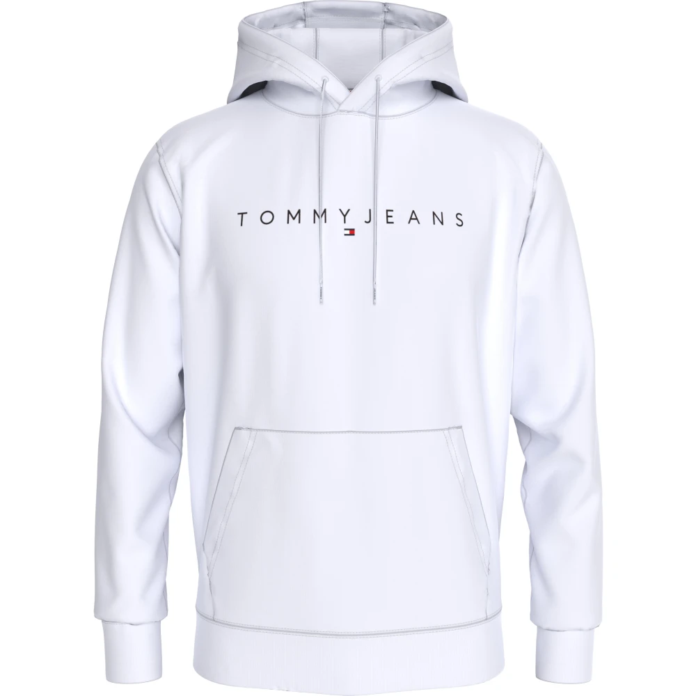 Tommy Jeans Witte Sweater Klassieke Pasvorm Katoen Polyester White Heren