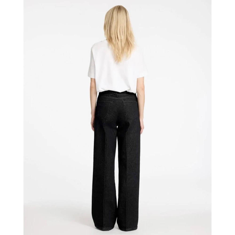 Selected Femme Denim Broek Slfcora High Waist Black Dames