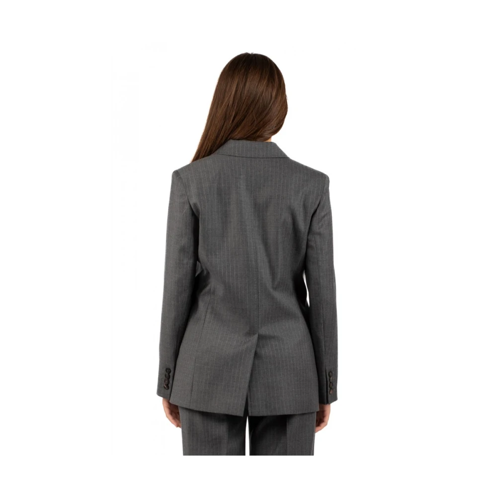 Max Mara Damesjas Stijlvol Zwart Gray Dames