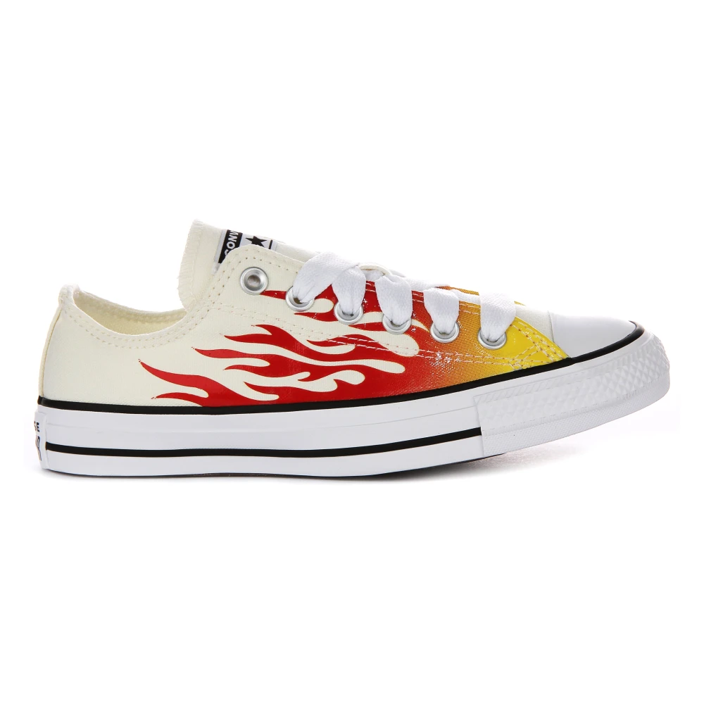 Converse Women's Multicolor Sneakers, 10 Uk, Red Flame Canvas Trainers