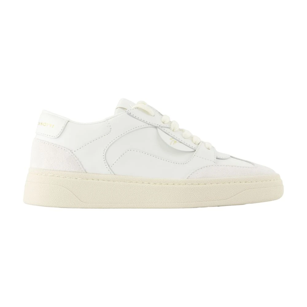 Giuseppe Zanotti Witte Leren Sneakers Glad Lamsvel Dames Schoenen