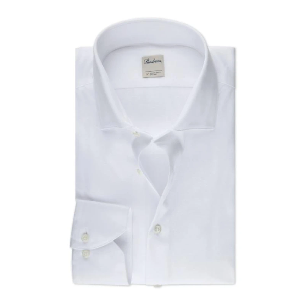 Stenströms Slimline Jersey Shirt White Heren