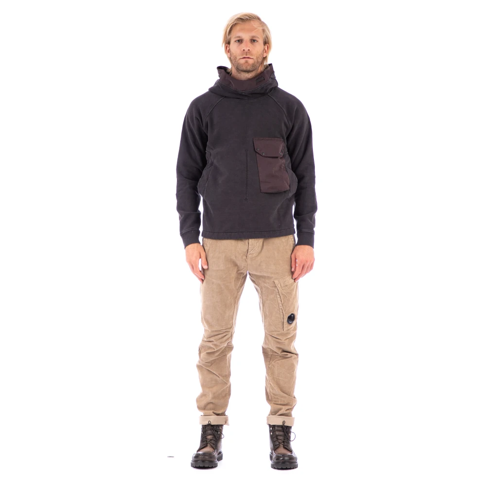 Ten C Bruine katoenen trui met OJJ details Brown Heren