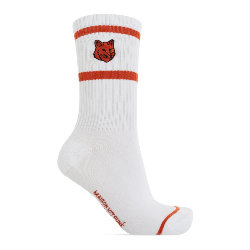 Maison Kitsuné Sokken met logo White Dames